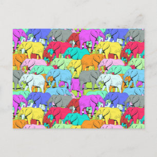 Carte postale de défilé des éléphants