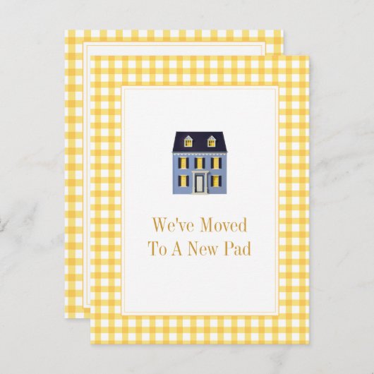 Carte postale de déménagement Gingham Home (Devant / Derrière)