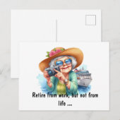 Carte postale de départ à la retraite (Devant / Derrière)