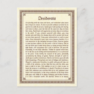 Carte postale de desiderata