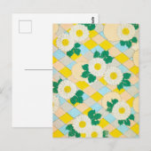 Carte postale de design floral japonais abstrait (Devant / Derrière)