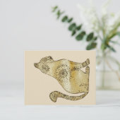 Carte postale de dessin de chat Mandala (Debout devant)