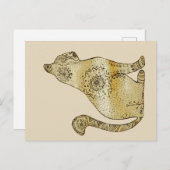 Carte postale de dessin de chat Mandala (Devant / Derrière)