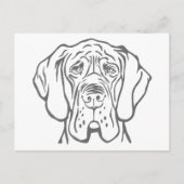 Carte postale de dessin de tête de Grand Danois (Devant)