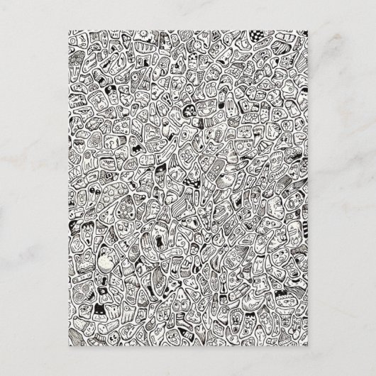 Carte postale de dessin de visages de dessin animé (Devant)