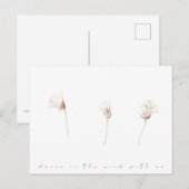 Carte postale de dessin d'encre de pandelion sèche (Devant / Derrière)