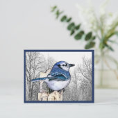 Carte postale de dessin Jay bleu (Debout devant)