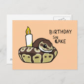 Carte Postale de dessin Python Snake Cute Ball (Devant / Derrière)