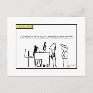carte postale de dessin sur les médias sociaux
