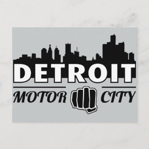 Carte postale de Detroit Motor City Skyline
