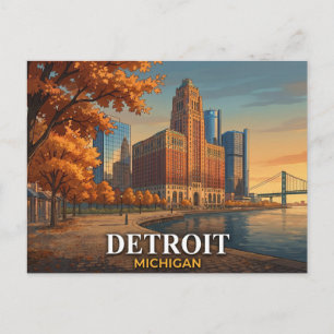 Carte postale de Détroit   Skyline du Guardian Bui