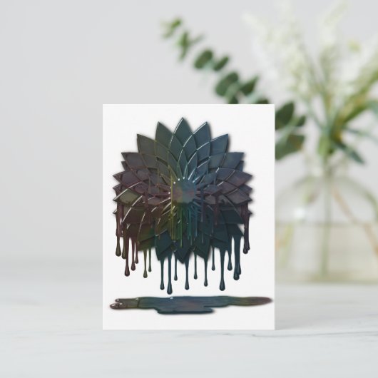 Carte postale de déversement d'huile (Debout devant)