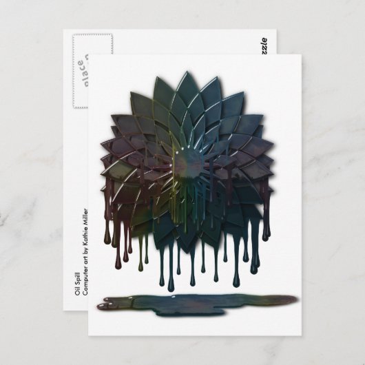 Carte postale de déversement d'huile (Devant / Derrière)