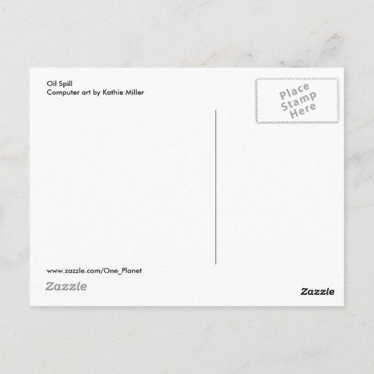 Carte postale de déversement d'huile (Dos)