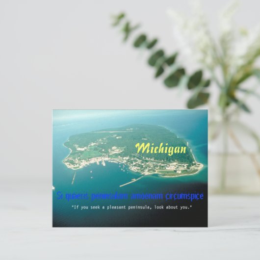 Carte postale de devise d'État du Michigan (Debout devant)