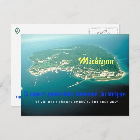 Carte postale de devise d'État du Michigan (Devant / Derrière)
