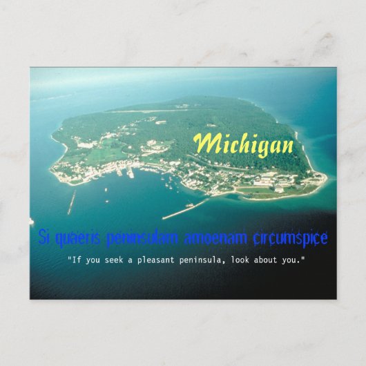 Carte postale de devise d'État du Michigan (Devant)