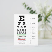 Carte postale de diagramme d'oeil de Snellen (Debout devant)