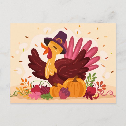 Carte postale de dinde de Thanksgiving (Devant)