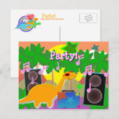 Carte postale de dinosaure du DJ de partie (Devant / Derrière)