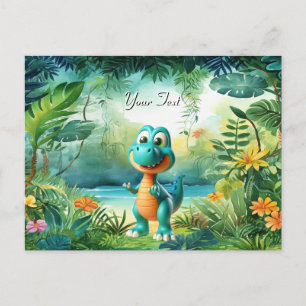Carte postale de dinosaure mignon