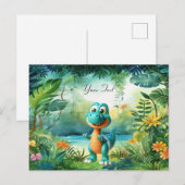 Carte postale de dinosaure mignon (Devant / Derrière)