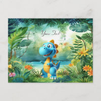Carte postale de dinosaure mignon