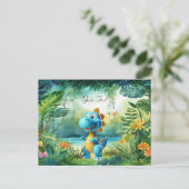 Carte postale de dinosaure mignon (Debout devant)