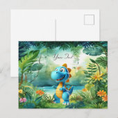 Carte postale de dinosaure mignon (Devant / Derrière)