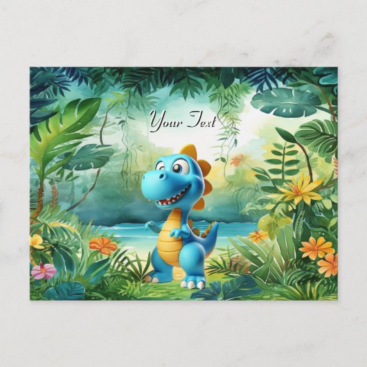 Carte postale de dinosaure mignon (Devant)