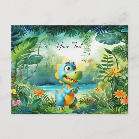 Carte postale de dinosaure mignon (Devant)