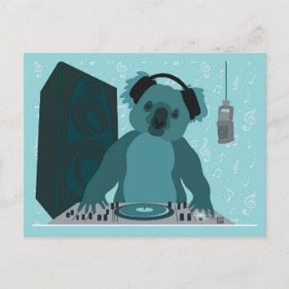 Carte postale de DJ de musique de koala