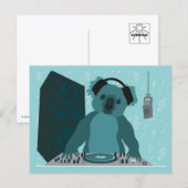 Carte postale de DJ de musique de koala (Devant / Derrière)