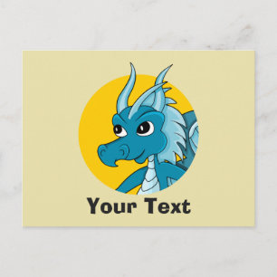Carte postale de dragon bleu