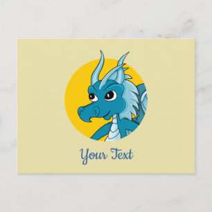 Carte postale de dragon bleu