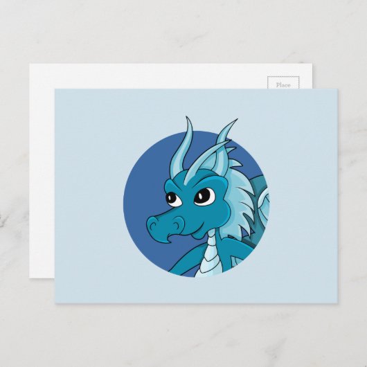 Carte postale de dragon bleu (Devant / Derrière)