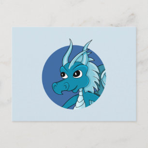 Carte postale de dragon bleu