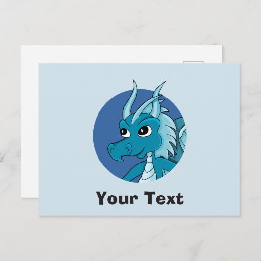 Carte postale de dragon bleu (Devant / Derrière)