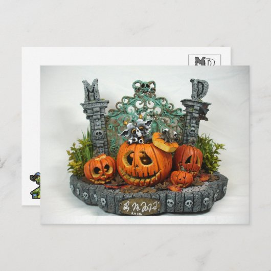 Carte postale de dragon de DM Halloween (Devant / Derrière)