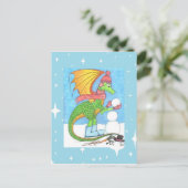 Carte postale de dragon de neige (Debout devant)