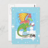 Carte postale de dragon de neige (Devant / Derrière)
