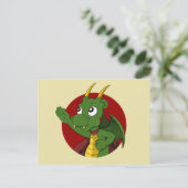 Carte postale de dragon vert (Debout devant)