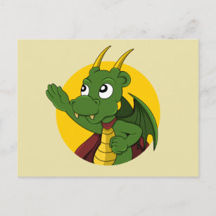 Carte postale de dragon vert