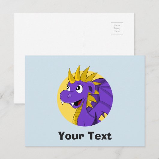 Carte postale de dragon violet (Devant / Derrière)
