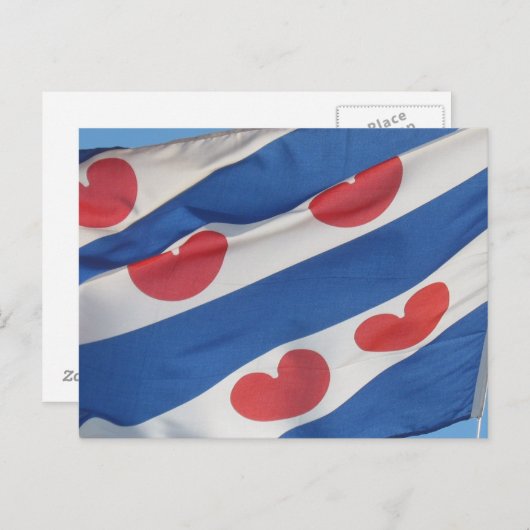 Carte postale de drapeau de Frisian (Fryslan) (Devant / Derrière)