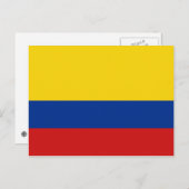 Carte postale de drapeau de la Colombie (Devant / Derrière)