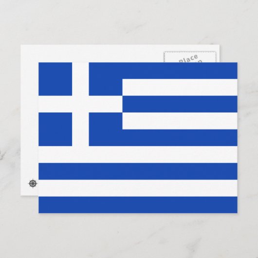 Carte postale de drapeau de la Grèce (Devant / Derrière)