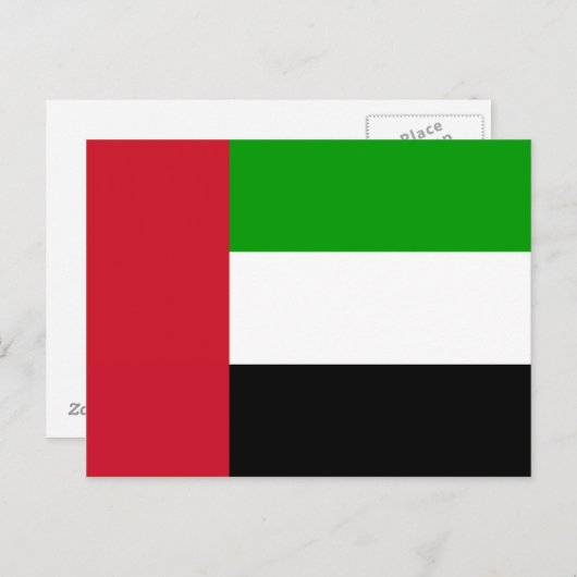 Carte postale de drapeau des Emirats Arabes Unis (Devant / Derrière)
