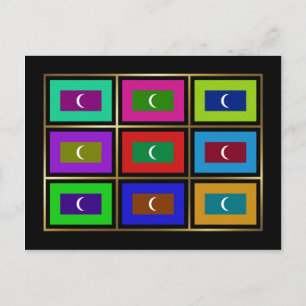 Carte postale de drapeau multihue maldive