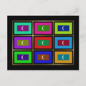 Carte postale de drapeau multihue maldive (Devant)